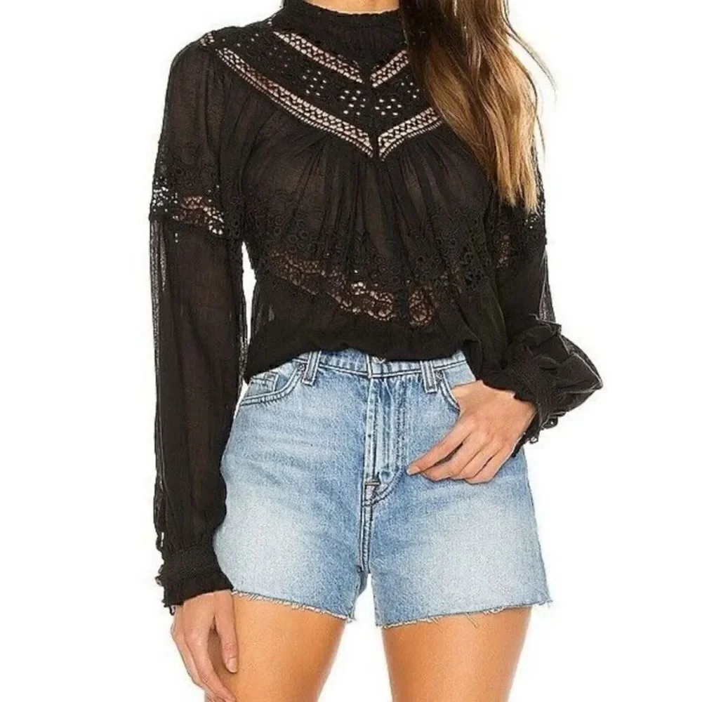 FREE PEOPLE ABIGAIL VICTORIAN TOP Size S